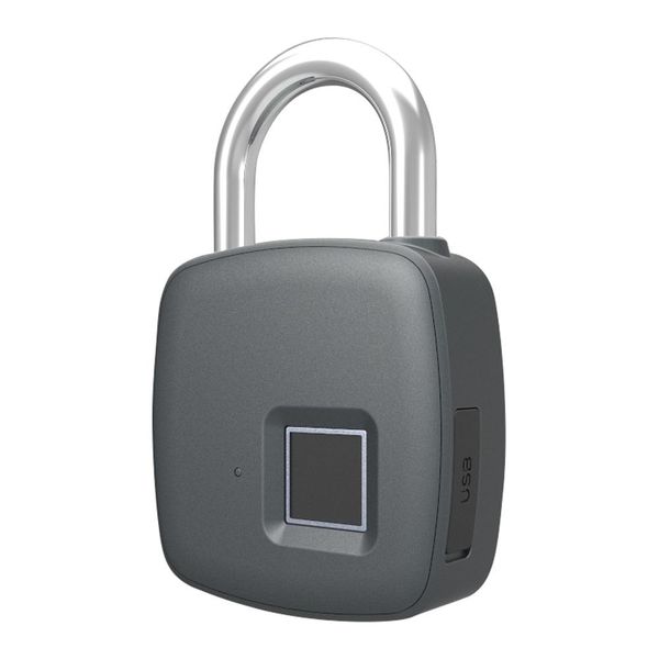 

smart fingerprint padlock safe usb charging rechargeable waterproof door lock anti-theft security padlock luggage case lock