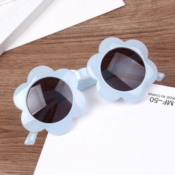 

cute lens fashion frame round flowers sun uv400 boys protection girls kids sunglasses child children gray eyewear yxlwe rimmer, Blue