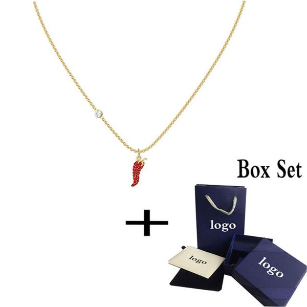 

swa new mina bear lisabel lucky red pepper lively and bright female necklace 5510531 jewelry send girlfriend holiday gift, Silver