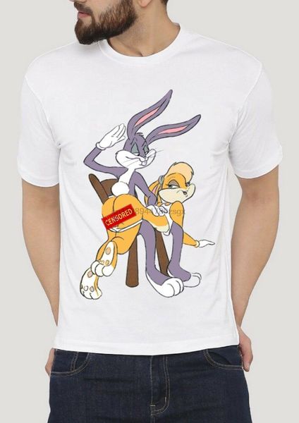 

new men casual 3d t-shirt bugs bunny funny white print short sleeve 100% coton