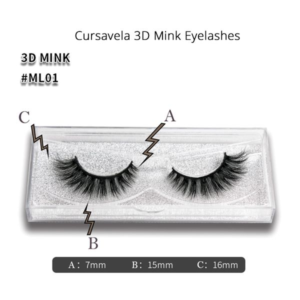 

cursavela natural 3d 100% mink false eyelash thick eyelash extension volume long false makeup cilia soft fake lashes