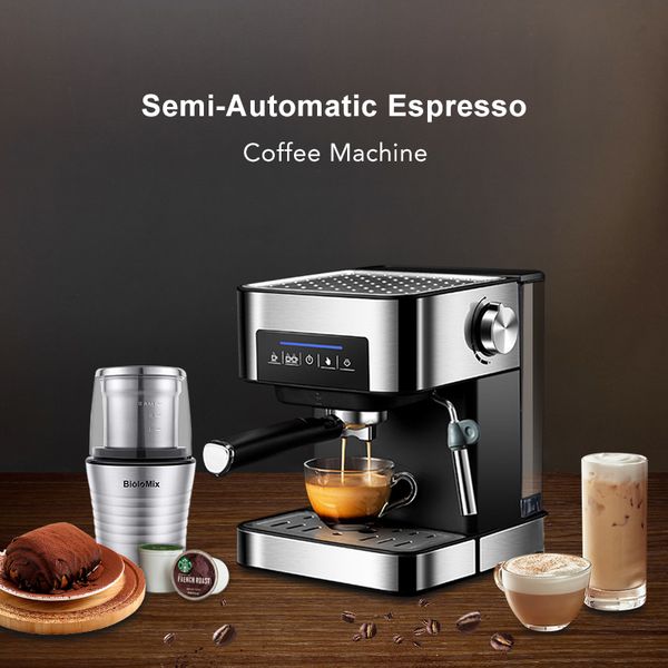 

biolomix 20 bar italian type espresso coffee maker machine with milk frother wand for espresso, cappuccino, latte and mocha