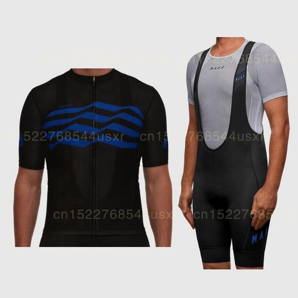 

maap men's cycling kit 2020 summer pro racing cycling jersey short sleeve and bib shorts road suit ropa ciclismo hombre, Black;blue