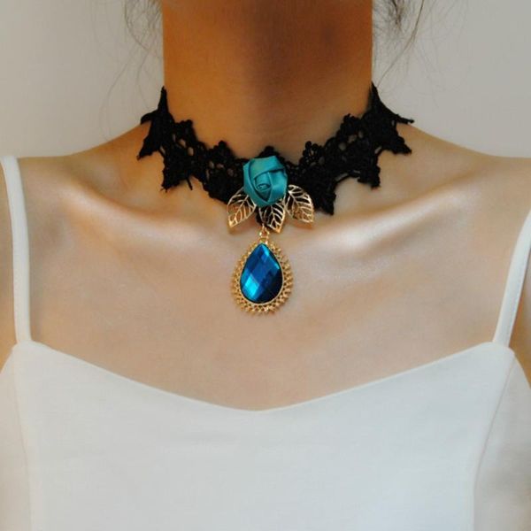 

gothic jewelry vintage lace necklace & pendant women accessories choker necklace false collar statement, Golden;silver