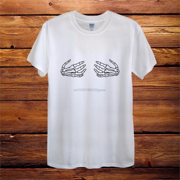

hands skeleton t-shirt men women fitted fun