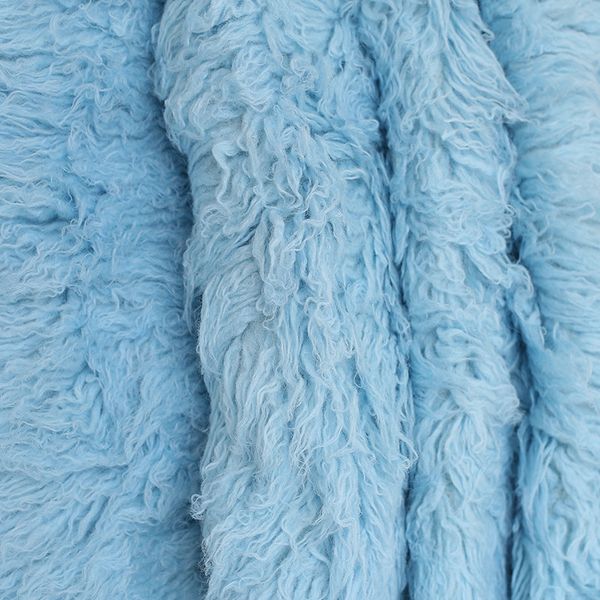 

sky blue plush wool blanket chunky flokati rug curly shaggy posing fabric backdrops baby pgraphy background beanbag cover