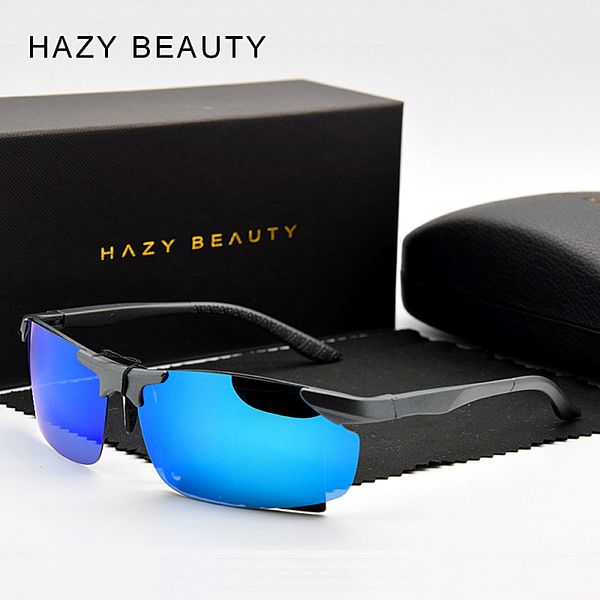 

men sunglasses polarized sports driving night vision goggles sunglass fishing uv400 rimless light sun glasses outdoor glasses, White;black