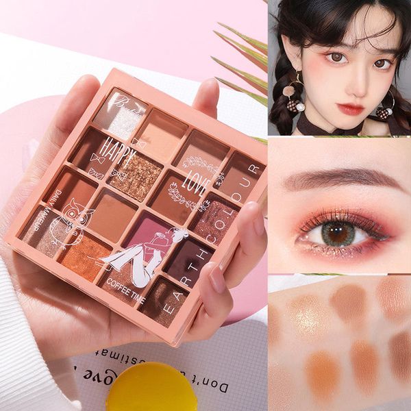 

eye shadow 16 colors matte glitter palette sequins eyeshadow pigment waterproof