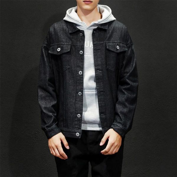 

street men's wear autumn japanese-style jacket harajuku coat loose-fit jacket korean-style large size coat, Black