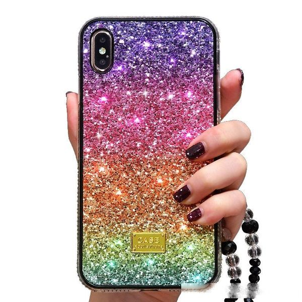 

gradient rainbow glitter soft silicone tpu crystal case for iphone 11 pro xr xs max x 8 7 6 plus samsung s10 note 10 10 huawei p30 mate 30