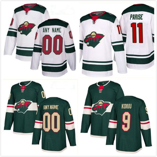 

minnesota wild jerseys 11 parise 16 zucker 3 coyle 9 koivu 20 suter 22 fiala dubnyk customize any number any name hockey jersey, Black;red