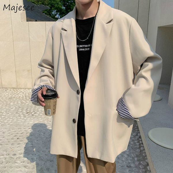 

men's suits & blazers men summer single breasted oversize 2xl loose retro trendy daily british style ins all-match couples, White;black