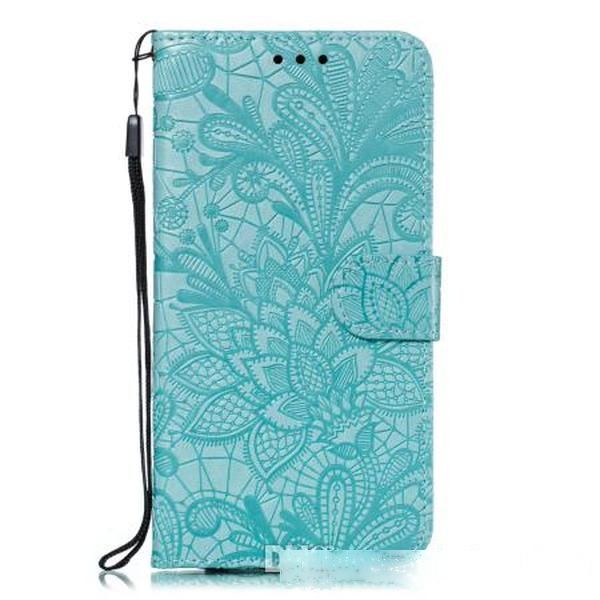 

lace flower pattern wallet phone case card phone shell pu leather case flip multi-function anti-fall phone holster for iphone 5.8 6.1 6.5