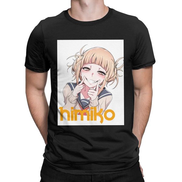 

men my hero academia no boku himiko toga t shirts izuku 100% cotton clothes amazing short sleeve crewneck tees big size t-shirt