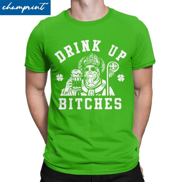 

st patrick's day t shirts men's funny t-shirts round collar irish green shamrock tee shirt short sleeve clothes classic