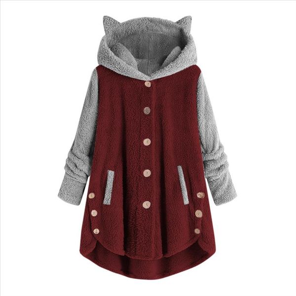 

women hoodies sweatshirts winter warm hooded loose soft cute patchwork coat harajuku ladies basic kawaii pullover tracksuit, Black