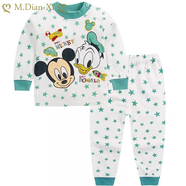 

0-2year baby clothes set winter cotton newborn baby boys girls clothes 2pcs cartoon underwear kids clothing sets, White