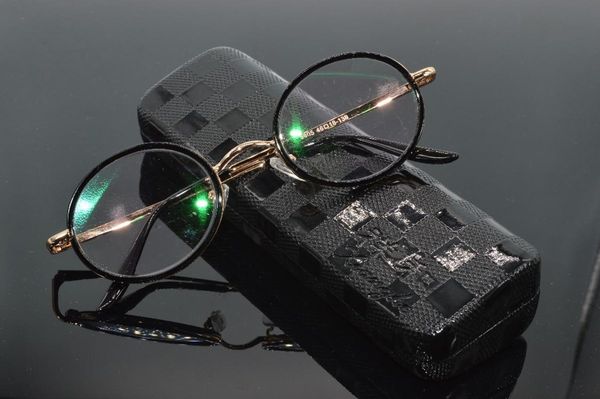 

2020 real gafas de lectura retro round golden frame 50s senator's men women reading glasses + case +1 +1.5 +2 +2.5 +3 +3.5 +4.0, White;black