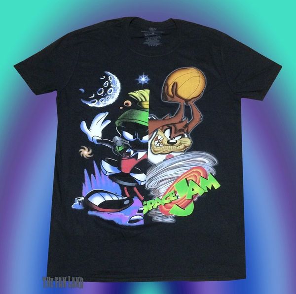 

new space jam marvin the martian taz looney tunes vintage 1996 mens t-shirt