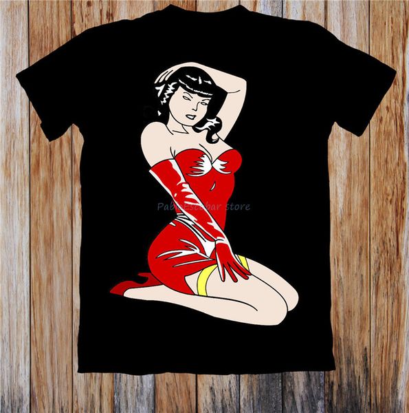 

sexy old style pin-up девушка унисекс футболка прохладного tops футболочка мужчины бренд тенниска man o-шеи тенниски лето тройников