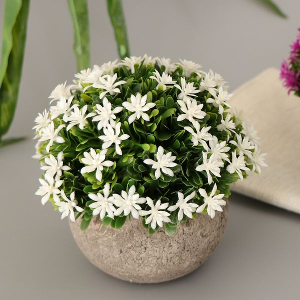 

artificial shrubs, faux plastic fake gypsophila potted flowers indoor outside home garden office wedding home decor -13cm/5.12