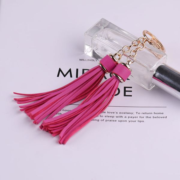 

designer keychains tassel keychain pendant car key chain female fashion simple key ring personality bag hanging 2020, Silver