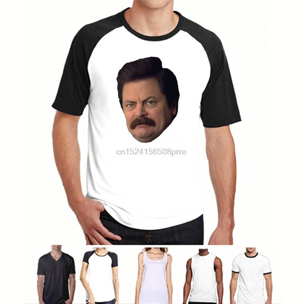 

printed men t shirt cotton tshirts o-neck short-sleeve ron swanson women t-shirt