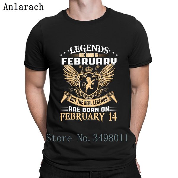 

kings legends are born on february 14 t shirt printing 100% cotton round collar loose casual spring birthday gift shirt