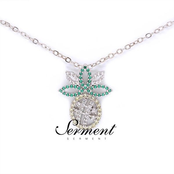 

pendant necklaces serment 2021 fashion cute jewelry pineapple necklace gilded accessories women wedding crystal birthday gift, Silver
