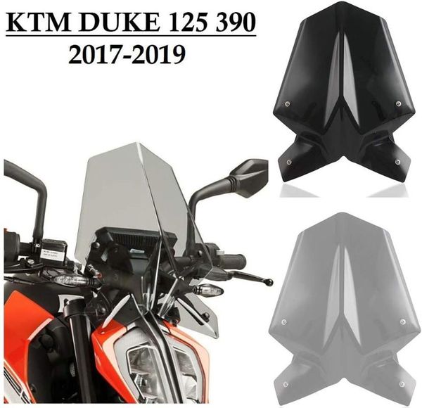 

motorcycle windscreen windshield screen wind deflector w/mounting bracket for 2020-2020 duke 125 390 duke125 duke 390
