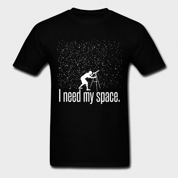 

i need my space astronomy telescope planets galaxy universe stars sky humor physics science mens graphic t shirt black