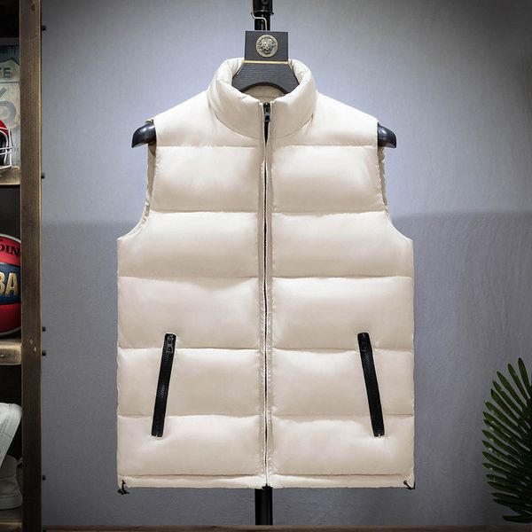 

ymwmhu 2020 7xl vest men lightweight sleeveless jacket casual warm vest waistcoat autumn fashion stand collar men plus size, Black;white