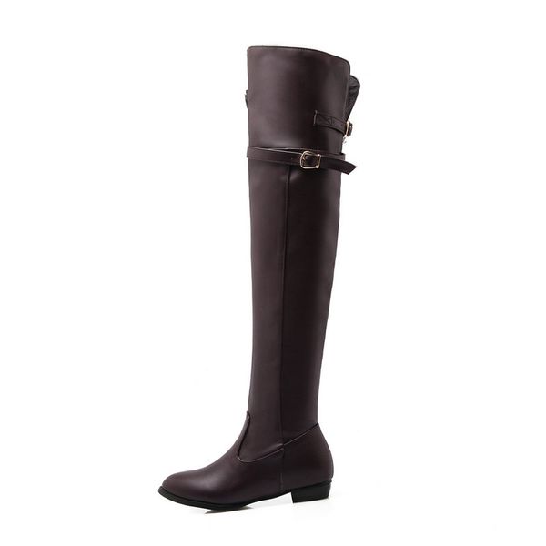 

over-knee boots, knight boots, belt buckle, super high-heeled shoes, ladies' party banquet wedding fashion, Black