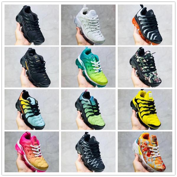 

2020 baby kids tn plus running shoes youth children sports purple aurora green cool grey teal blue bumblebee spirit boy girls size 24-35