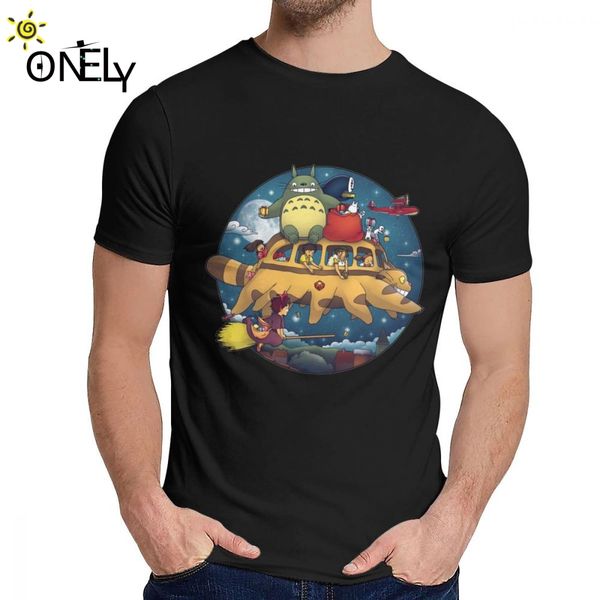 

boy tee shirt hayao miyazaki spirited away my neighbor totoro bus great casual man's o-neck harajuku streetwear t shirt