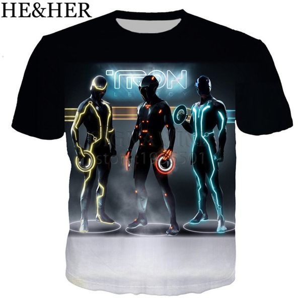 

new arrive popular movie tron most 3d print shirts funny anime funny men clothing