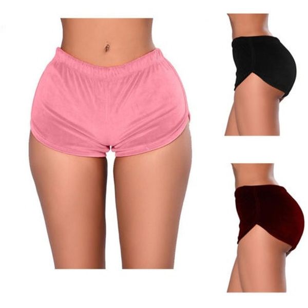 

yoga outfits summer women sport shorts gym workout waistband skinny short wine&pink black loose running, White;red