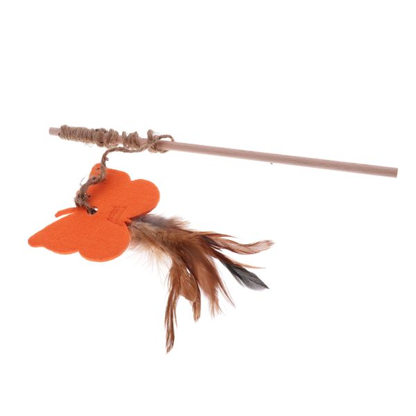 

interactive cat toy funny pet kitten play sticks wand rod feathers teaser