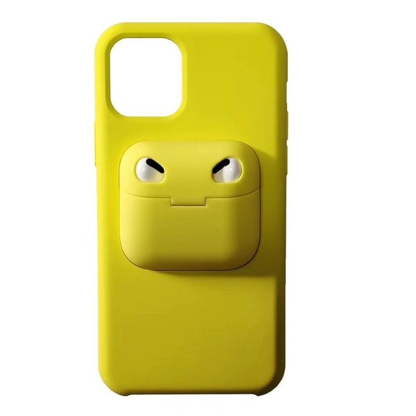 

soft hybrid 2in1 liquid silicone phone case cover airpods 2 housing for iphone 11 pro max xr xs 8 7 plus