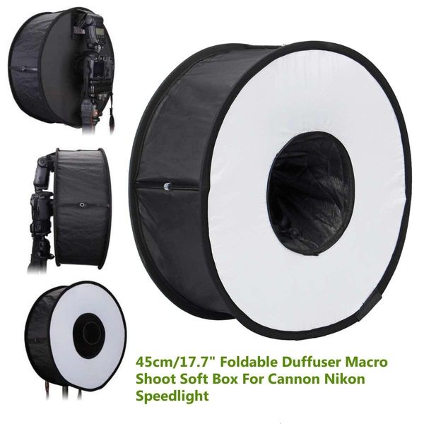 

45cm ring softbox speedlight round style flash light shoot soft box foldable soft flash light diffuser camera pgraphic prop t191025