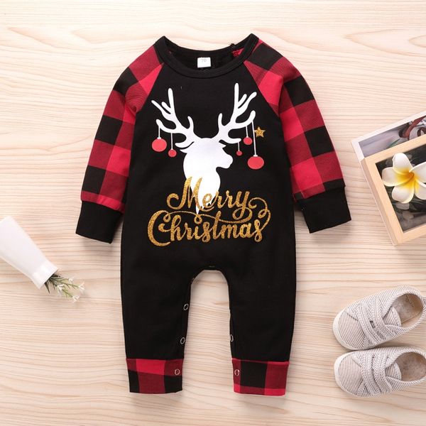 

hipac baby christmas clothes newborn kids boy girl rompers festival jumpsuit for boys girls long sleeve infant outfit plaid, Blue