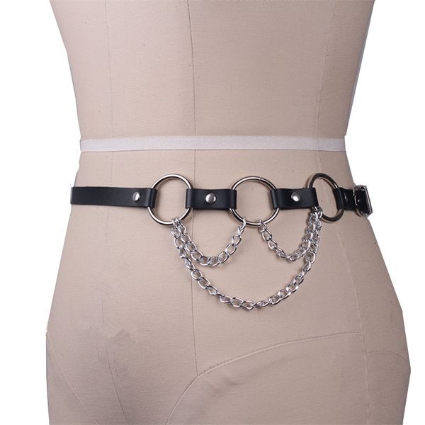 

fashion punk rock belt body bandage punk harajuku harness waist chain belt women 6 colors, Black;brown