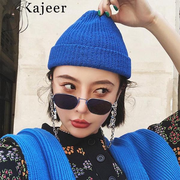 

kajeer 1 pcs hat true casual beanies for men women warm knitted winter hat fashion solid hip-hop beanie cap, Blue;gray