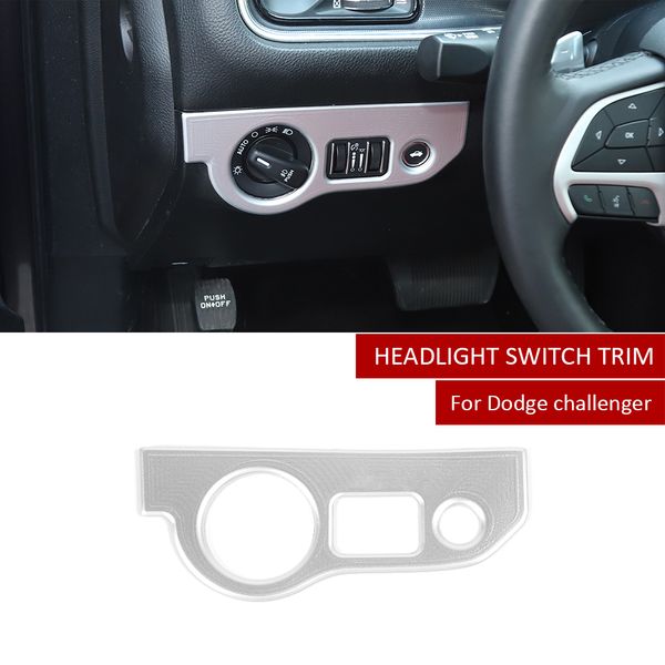 Dodge Challenger 2015+ Şarj 2010+ Araç İç Aksesuar Gümüş Araç Sol Far Anahtarı Düğme Trim