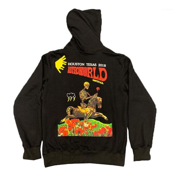 

pullover sweatshirts fashion mens hoodies mens designer hoodies letter skull printed cool loose long sleeved hooded, Black