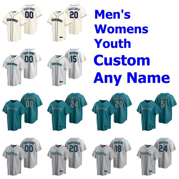 

ken griffey jr. jersey womens mitch haniger ichiro suzuki kyle seager robinson cano dee gordon edgar martinez baseball jersey custom stitche, Blue;black