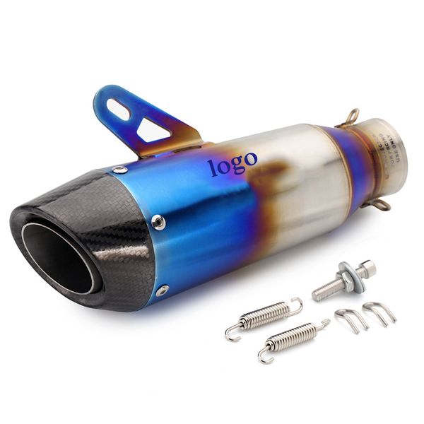 

motorcycle exhaust pipe refitting z1000 mt07 r6 tail carbon fiber exhaust pipe semi blue