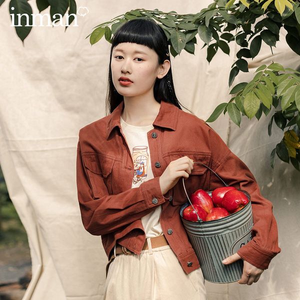 

inman 2020 autumn winter new arrival cool practical pocket personality fisherman handsome jacket women coat, Black;brown