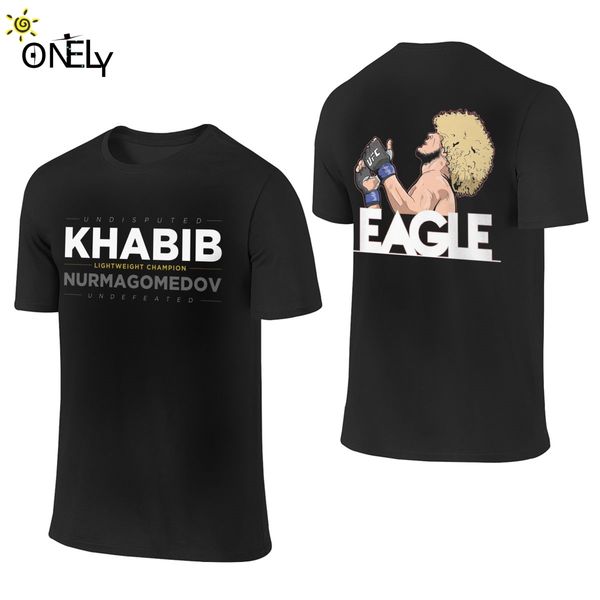 

double-sided men t-shirt khabib nurmagomedov pure cotton stylish round neck hip hop la camiseta