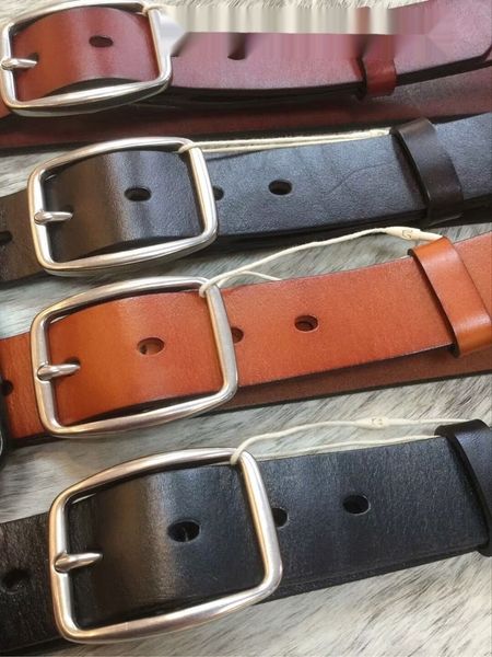 

whole cowhide cutting head layer cowhide plaster leather steel pin5255#3.5 wide belt steel needle belt belt 3nkq4, Black;brown